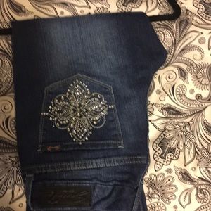 Bootleg studded pocket jeans